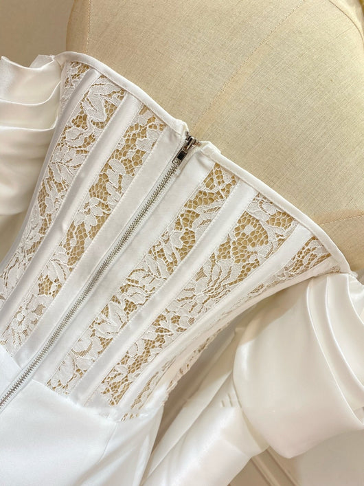 Vestido Elegante con Hombros Descubiertos y Mangas Abullonadas - Image 9