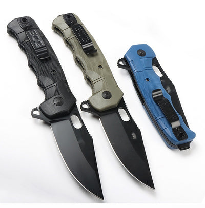 Cuchillo Plegable de Supervivencia Outdoor - Acero Inoxidable con Funda de Nylon - Image 17