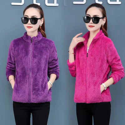 Chaqueta de Polar Reversible para Mujer - Abrigo Cardigan Otoño Invierno - Image 2