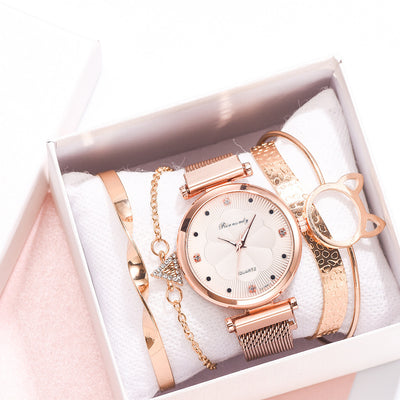 Set de Reloj para Dama con Correa de Malla de Aleación y Brazalete - Image 18