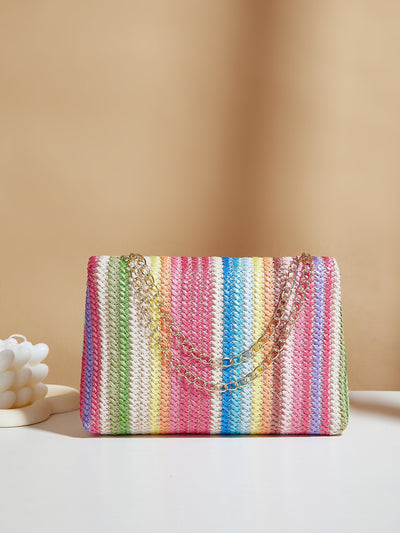Bolsa de Hombro Tejida con Cierre de Candado para Mujer - Image 8