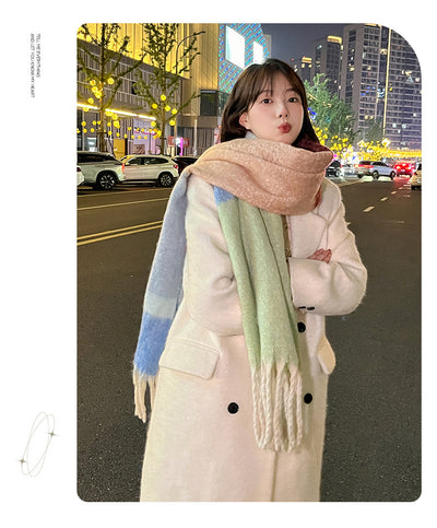Bufanda de Mohair Suave y Gruesa con Cashmira Artificial - Combinación de Colores para Mujer - Image 15