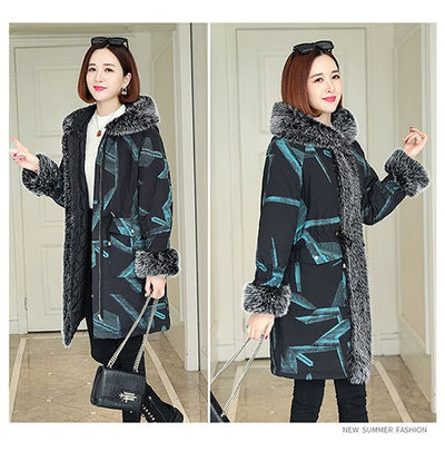 Parka Mujer Talla Grande con Cuello de Pelaje - Abrigo de Algodón Premium - Image 10