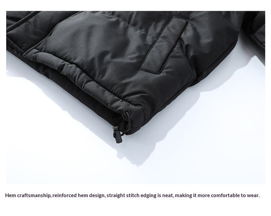 Chaqueta de Invierno Hombre Acolchada Suelta con Diseño Falsa Dos Piezas - Image 17