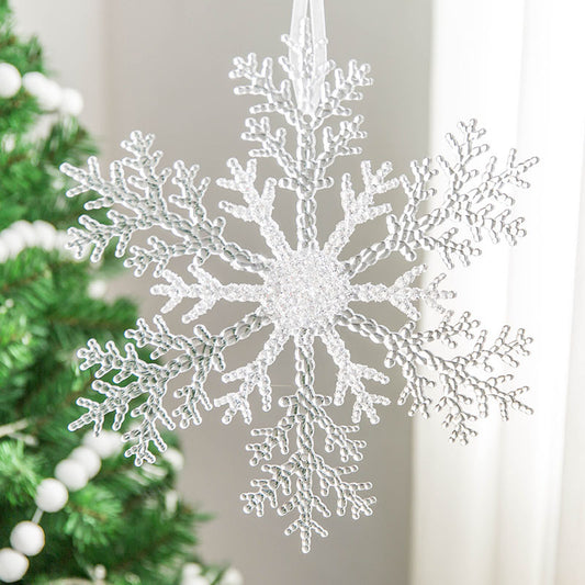 Adornos Navideños de Acrílico Transparente - Copo de Nieve para Árbol de Navidad DIY - Image 2