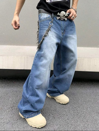 Pantalones Vaqueros Hombre Rectos Oversized Lavado Otoño Invierno - Image 8