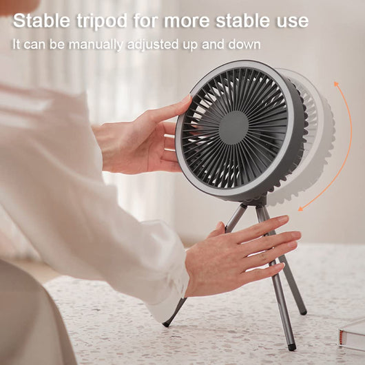 Ventilador LED Camping Portátil 3 en 1 con Tripié Ajustable y Carga USB - Image 6
