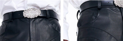 Pantalón de Cuero Ancho Otoñal con Bolsillos Tridimensionales - Image 9