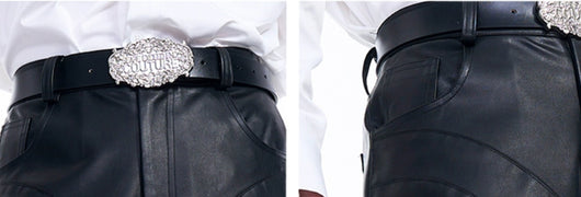 Pantalón de Cuero Ancho Otoñal con Bolsillos Tridimensionales - Image 9