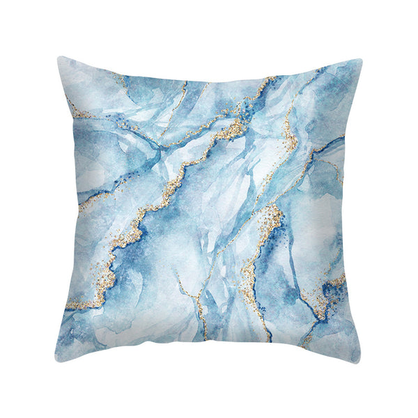 Funda de Almohada Nórdica con Dorado Geométrico - Estilo Minimalista