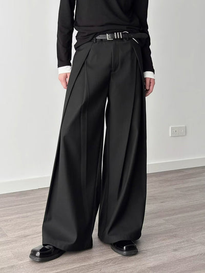 Pantalones Holgados Drapeados Hasta el Piso para Hombre - Image 32