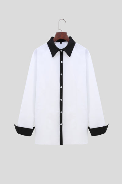 Camisa Manga Larga Bicolor Elegante para Adolescentes - Image 3