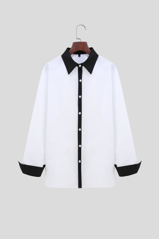 Camisa Manga Larga Bicolor Elegante para Adolescentes - Image 3