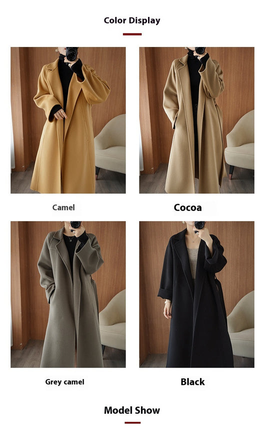 Abrigo Reversible de Cachemira para Mujer - Largo Suelto Oversize - Image 14