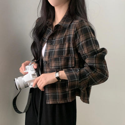 Camisa Cuadrille Oversized de Manga Corta - Image 25