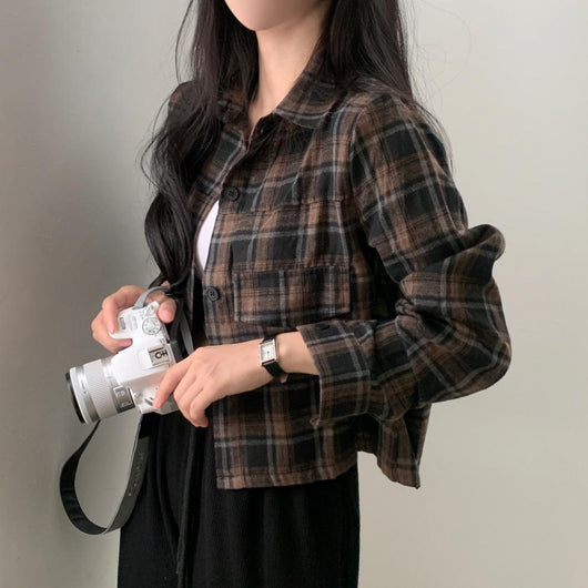 Camisa Cuadrille Oversized de Manga Corta - Image 25