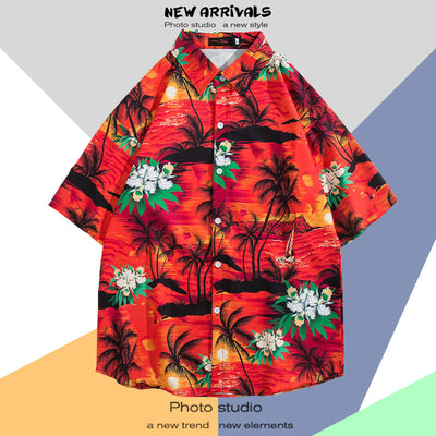 Camisa Estampada Tailandesa Manga Corta para Hombre - Image 21