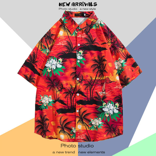 Camisa Estampada Tailandesa Manga Corta para Hombre - Image 21
