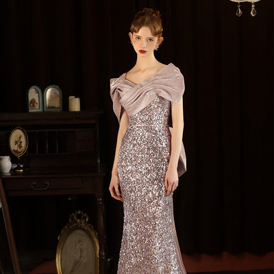 Vestido de Noche Elegante con Cola de Sirena para Mujer