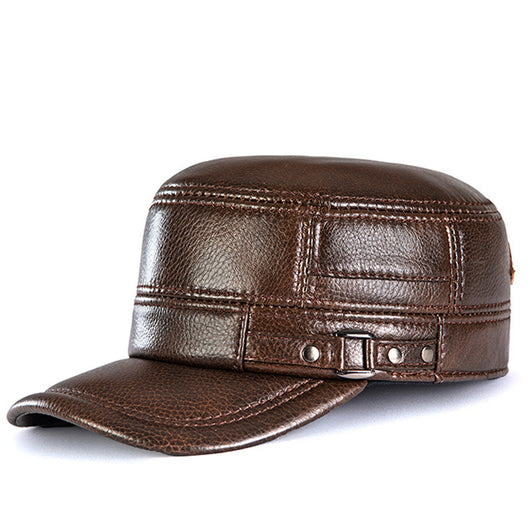 Gorra Plana de Cuero para Hombre con Protección Térmica - Image 8