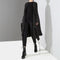 Abrigo Trench Coat Negro Entallado de Manga Larga para Mujer