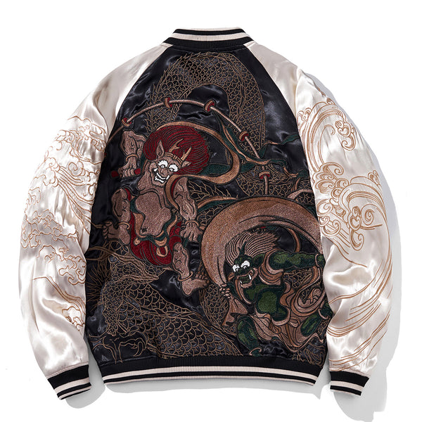 Chaqueta Beisbolera Reversible con Bordados - Estilo Casual Resistente