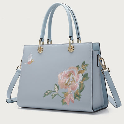 Bolso Portátil de Cuero Bordado para Mujer - Image 4