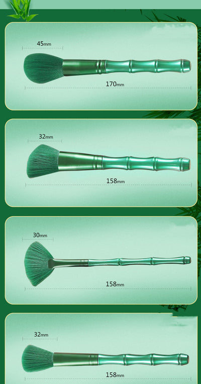Set de 11 Brochas de Maquillaje con Mango de Bambú y Cerdas Suaves - Image 7