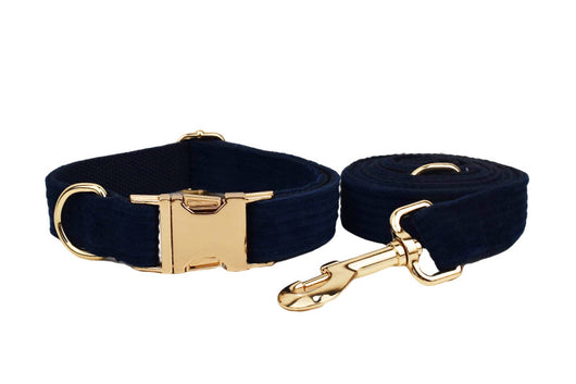 Collar y Correa para Perro en Pana Azul Marino - Cuerda de Sujeción para Exterior - Image 14