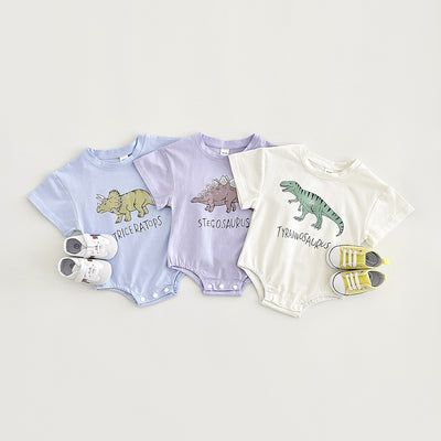 Enterizo Triangular con Estampado de Dinosaurio Bebé