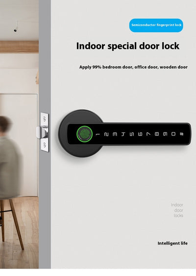 Cerradura Inteligente de Puerta Interior con Manija de Madera y Tarjeta de Acceso - Image 14