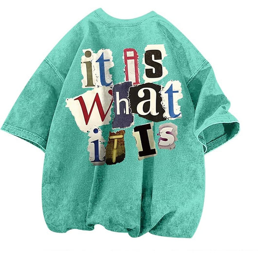 Camiseta Vintage Oversized con Estampado de Letras para Hombre - Image 12