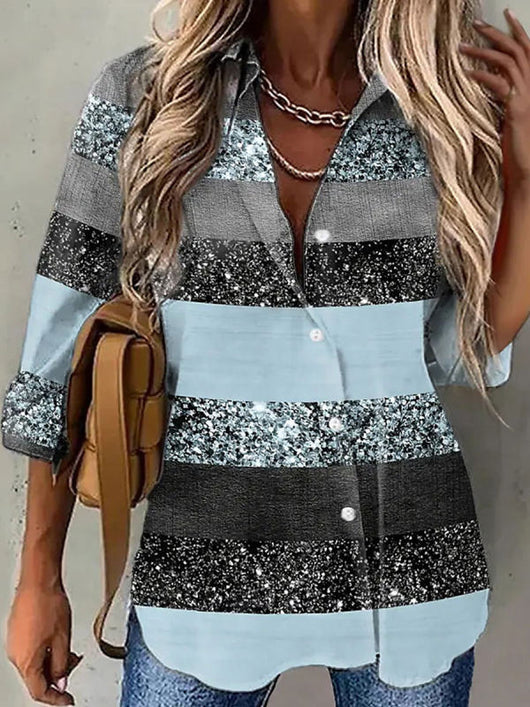 Camisa Estampada de Solapa para Mujer - Image 5