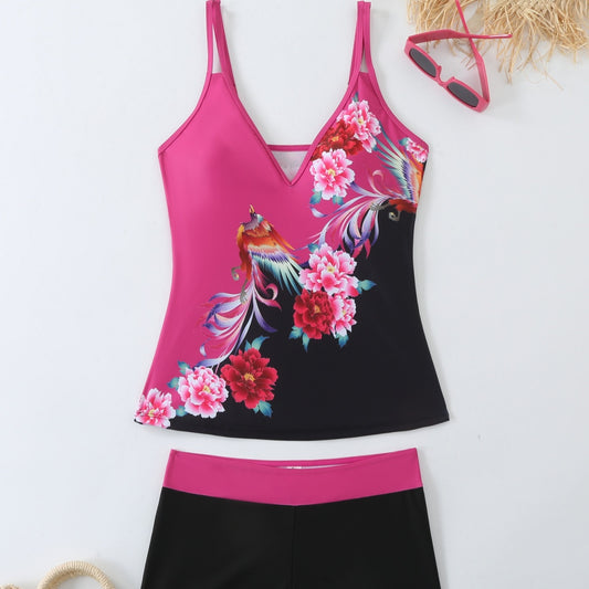 Traje de Baño Talla Grande Estampado con Corte Lateral
