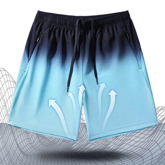 Pantalones Cortos Deportivos Ice Silk Degradado para Hombre - Ideales para Playa y Verano - Image 2