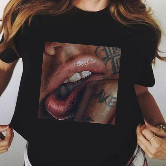 Camiseta Negra Talla Grande para Mujer - Manga Corta Verano - Image 18