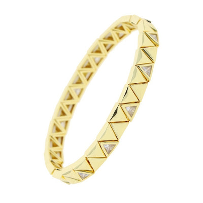 Pulsera Elástica de Zircón Triangular Brillante para Mujer - Image 7