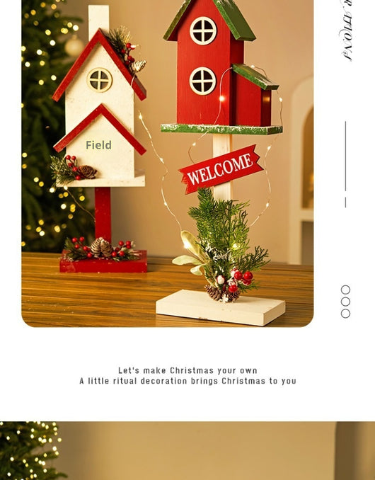 Adorno Navideño Casita de Madera con Buzón Decorativo - Image 15
