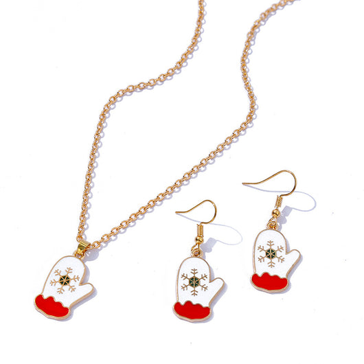 Aretes y Collar Navideños Botas de Muñeco de Nieve - Image 4