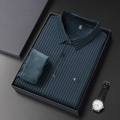 Camisa de Rayas Manga Larga para Hombre - Casual Ejecutivo Primavera Otoño