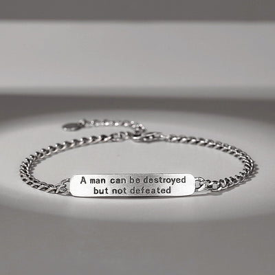 Pulsera de Plata Tailandesa Vintage con Letras para Hombre - Image 4