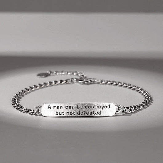 Pulsera de Plata Tailandesa Vintage con Letras para Hombre - Image 4