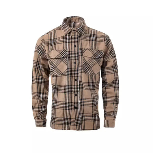 Camisa Manga Larga Cuadros con Solapa - Estilo Casual Moderno - Image 5
