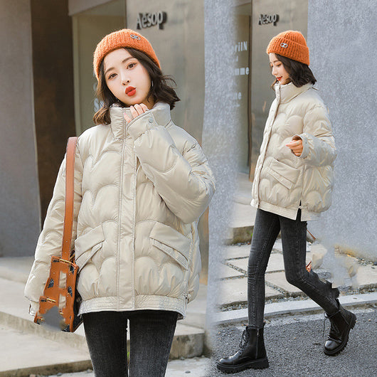 Abrigo Acolchado Coreano Oversized con Cuello Alto para Mujer - Image 5