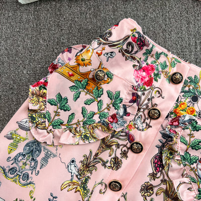 Conjunto de Blusa con Volantes y Falda Talle Alto - Image 15