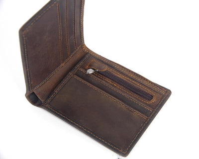 Cartera de Cuero Vacuno Primera Capa Horizontal Plateada - Image 8