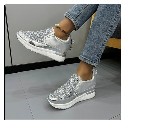 Zapatillas Casual para Mujer con Lentejuelas y Suela Gruesa Acolchada - Image 9