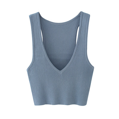 Chaleco Ajustado de Punto con Escote Profundo para Mujer - Image 9