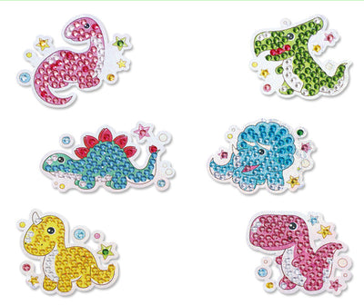 Cartoon diamond painting stickers featuring a narwhal, jellyfish, crab, fish, seahorse, and starfish with colorful resin gems. - Image 3