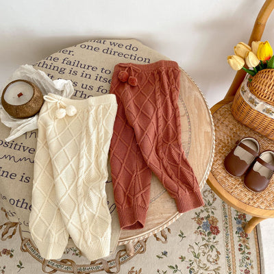 Pantalones Largos Tejidos con Patrón Rombo para Bebés Niños y Niñas - Image 19